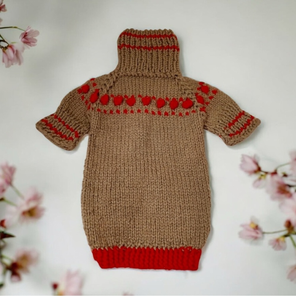 🗽New/Large Dog's Sweater❤️🤎 Exclusive HandKnitted - Picture 4 of 10